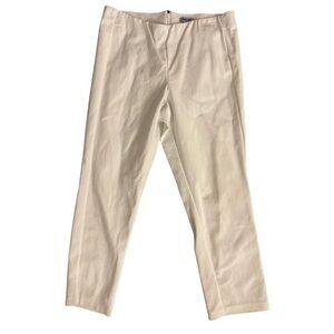 DKNY White Ankle Elastic Waist Zip Pull‎ On Pants Spring Summer Skinny Size 14